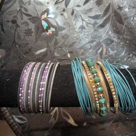 Lot of Bangle Bracelets Ethnic Costume Boho - Picture 5 of 6